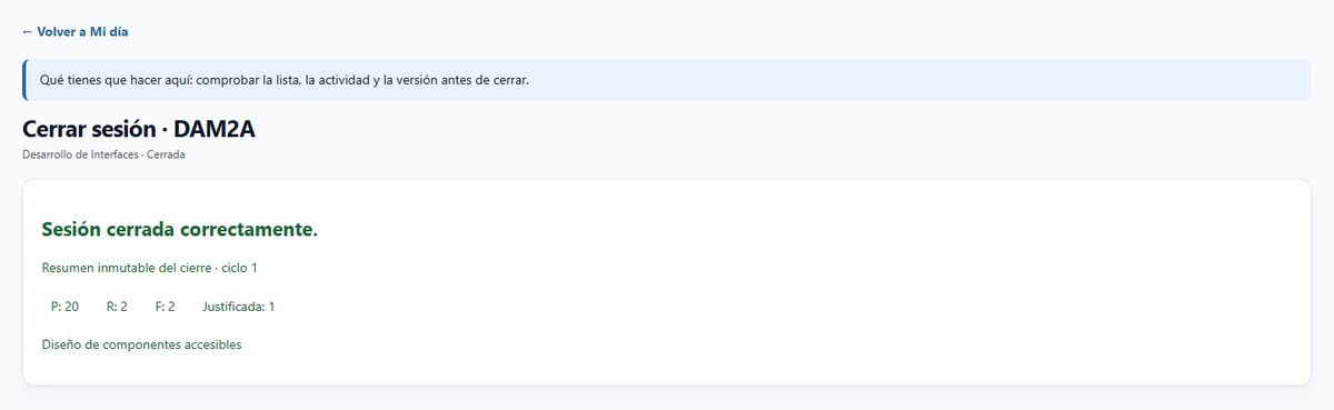 Cerrar la sesión, y que quede